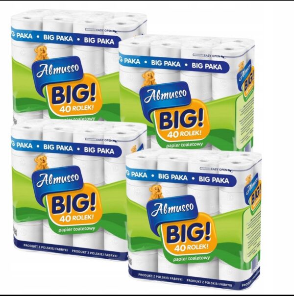 PAPIER TOALETOWY ALMUSSO BIG PAKA ZESTAW 160 ROLEK PAPIERU